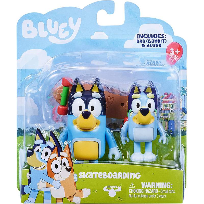 Bluey Zestaw Jazda na deskorolce plus figurki Bluey i tata 130421