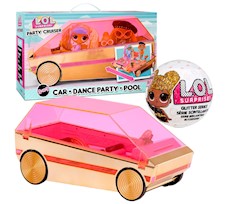 LOL Surprise imprezowy samochód Party Cruiser 3w1 118305 + Laleczka Glitter w kuli