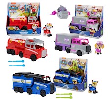 Psi Patrol Big Truck Zestaw Wóz strażacki + Radiowóz + Ciężarówka i helikopter + 3 figurki piesków
