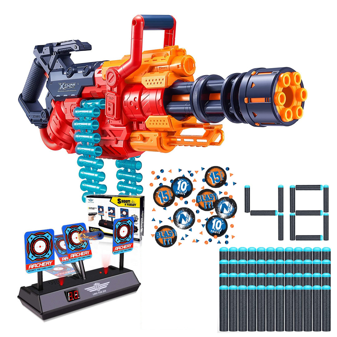 X-Shot Crusher 36382 + Elektroniczna Tarcza 3 cele + Konfetti Nerf