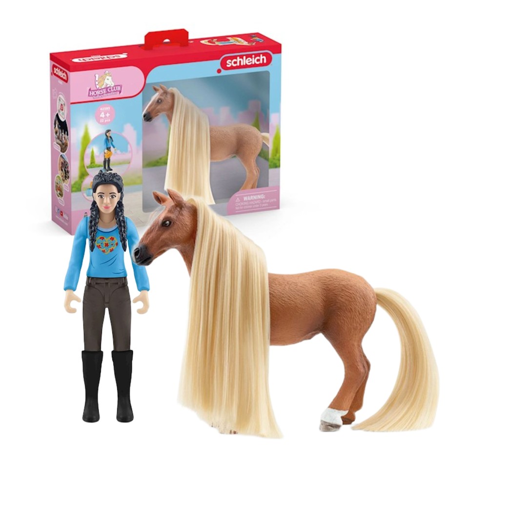 Schleich Zestaw Startowy Kim i Caramelo z włosami do czesania 42585 - poprezentacyjny
