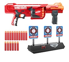 Nerf N-Strike Mega Rotofury B1269 + 6 strzałek MEGA + elektroniczna tarcza