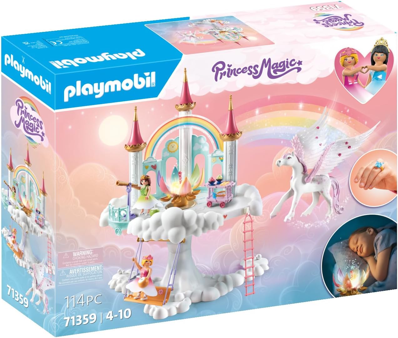 Playmobil Princess Magic Niebiański tęczowy zamek 71359 uszkodzone opakowanie 