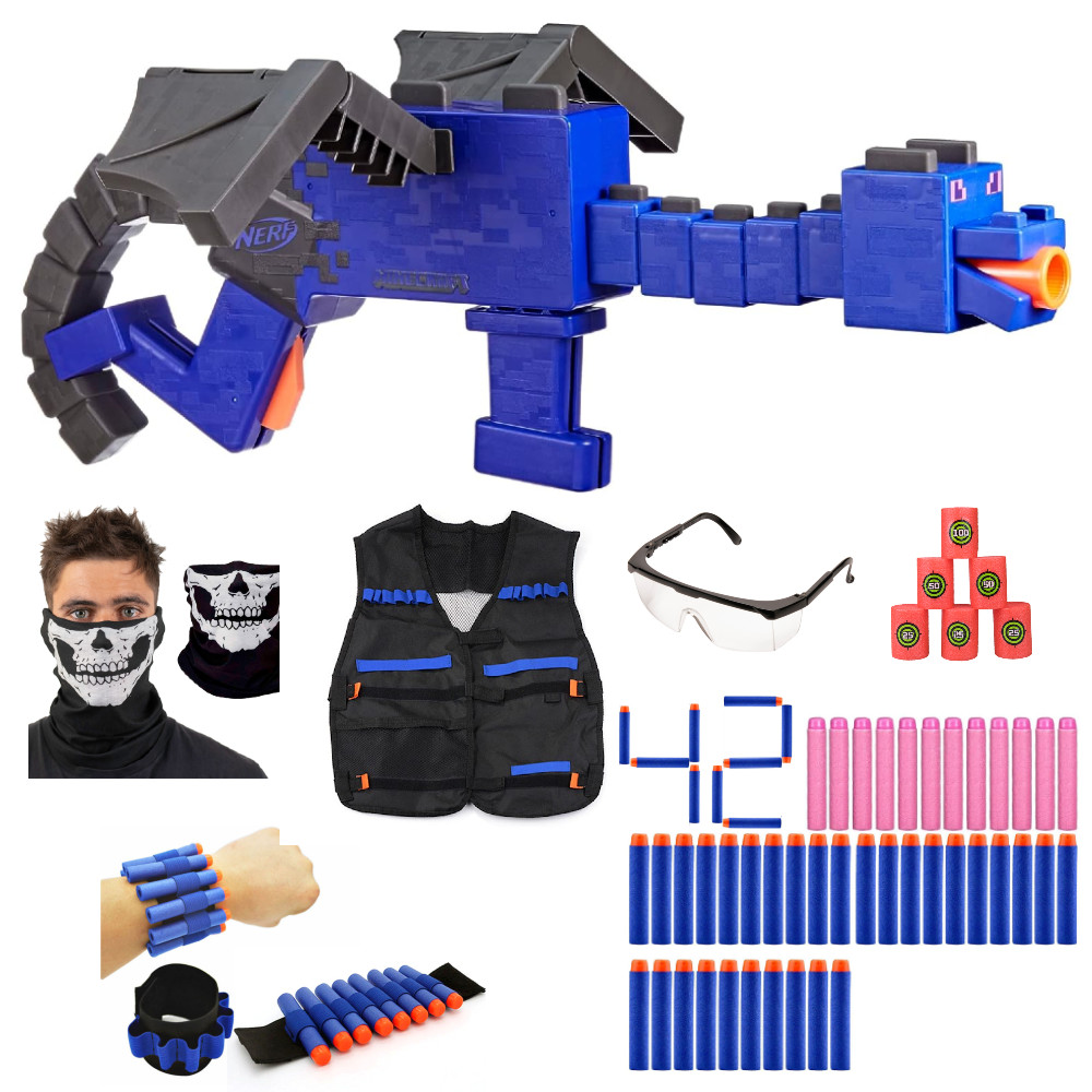 Nerf Minecraft Ender Dragon F7912 + Kamizelka + Cele + Bandana + Okulary + Opaska + 30 Strzałek 