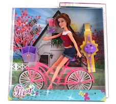 Fleur Kwiecista Lalka Fleur brunetka na rowerze 6623