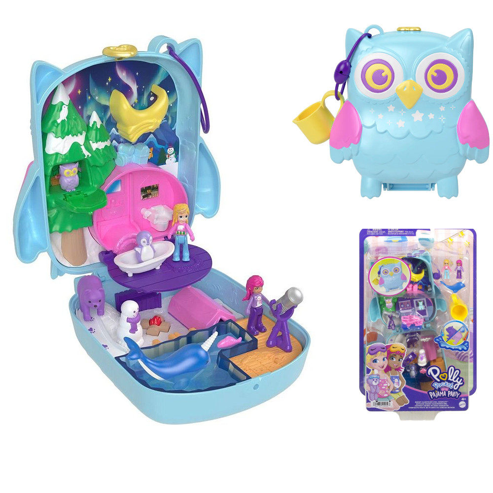 Mattel Polly Pocket Zestaw Piżama Party Sówki HKV37