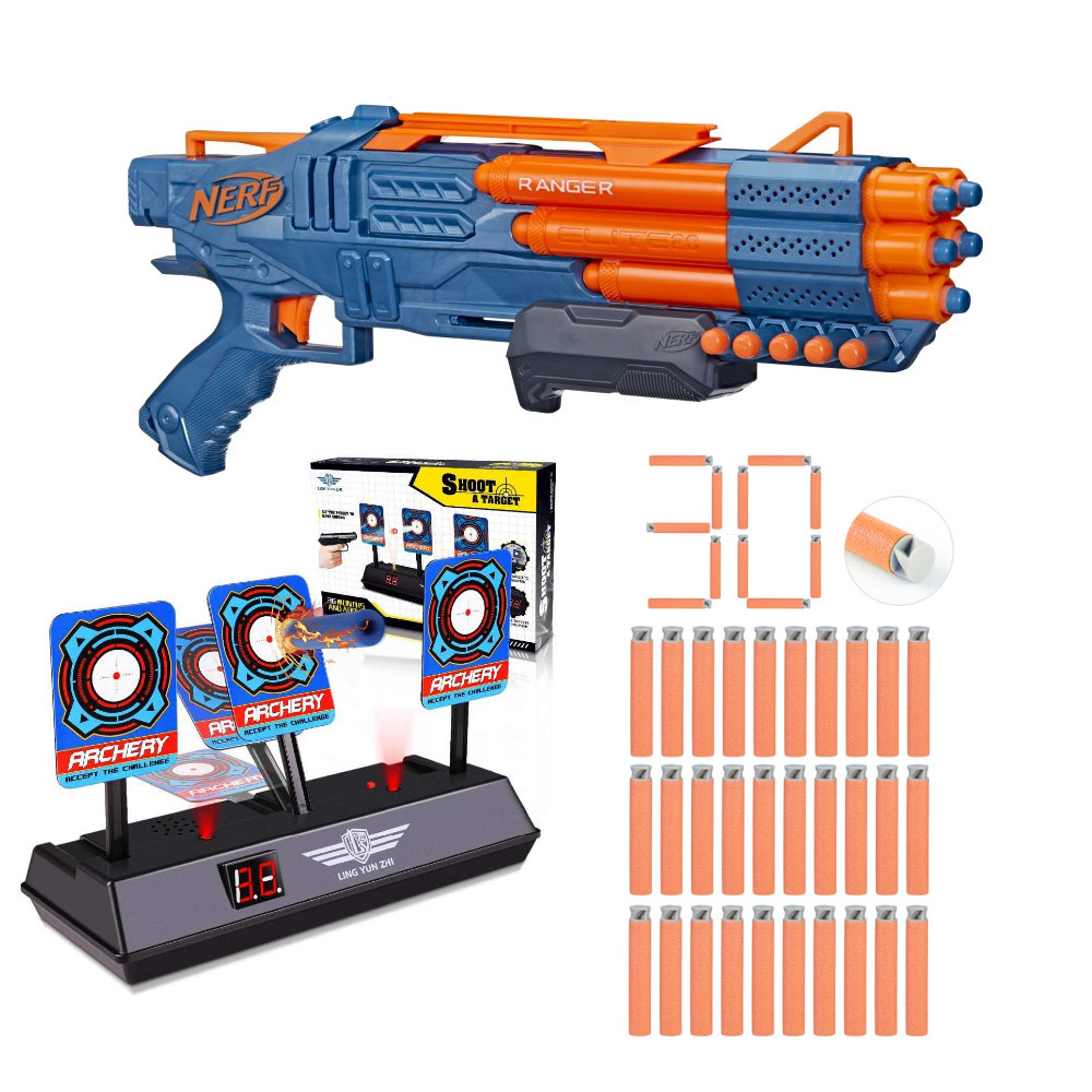 Nerf Elite 2.0 Ranger PD-5 F4186 + elektroniczna tarcza na 3 cele + 30 strzałek Accustrike