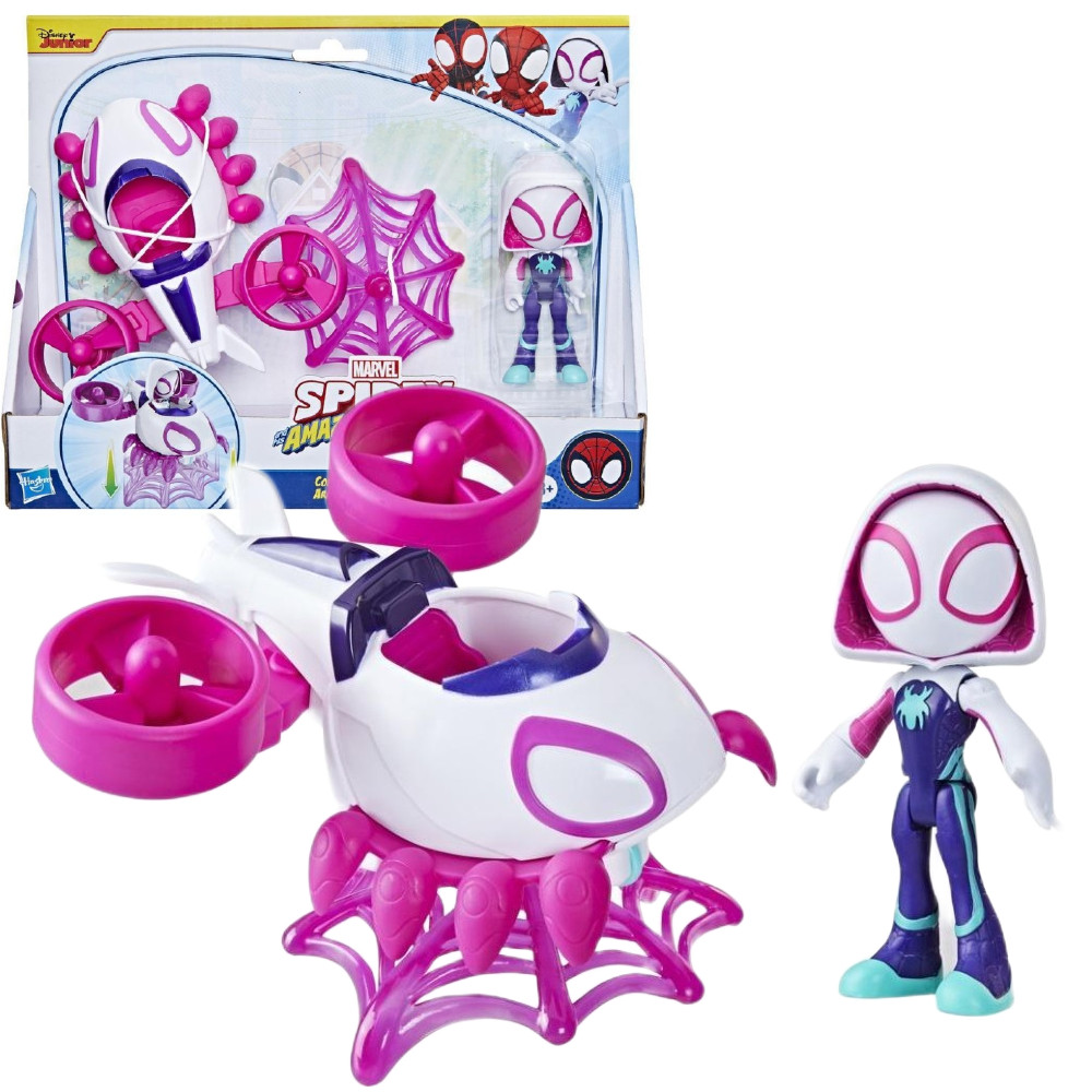 Spidey Zestaw Helikopter + Figurka Ghost-Spider F7456