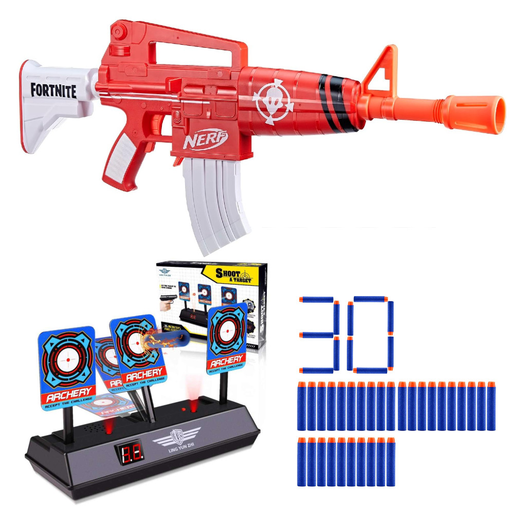 Nerf Fortnite Insightful F7623 + Elektroniczna Tarcza 3 Cele + 30 Strzałek 