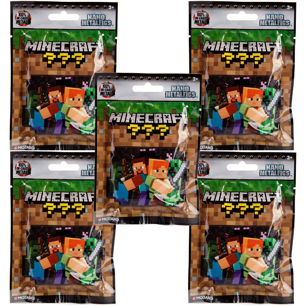 Minecraft Zestaw Saszetka Niespodzianka Metalowa Figurka x5 