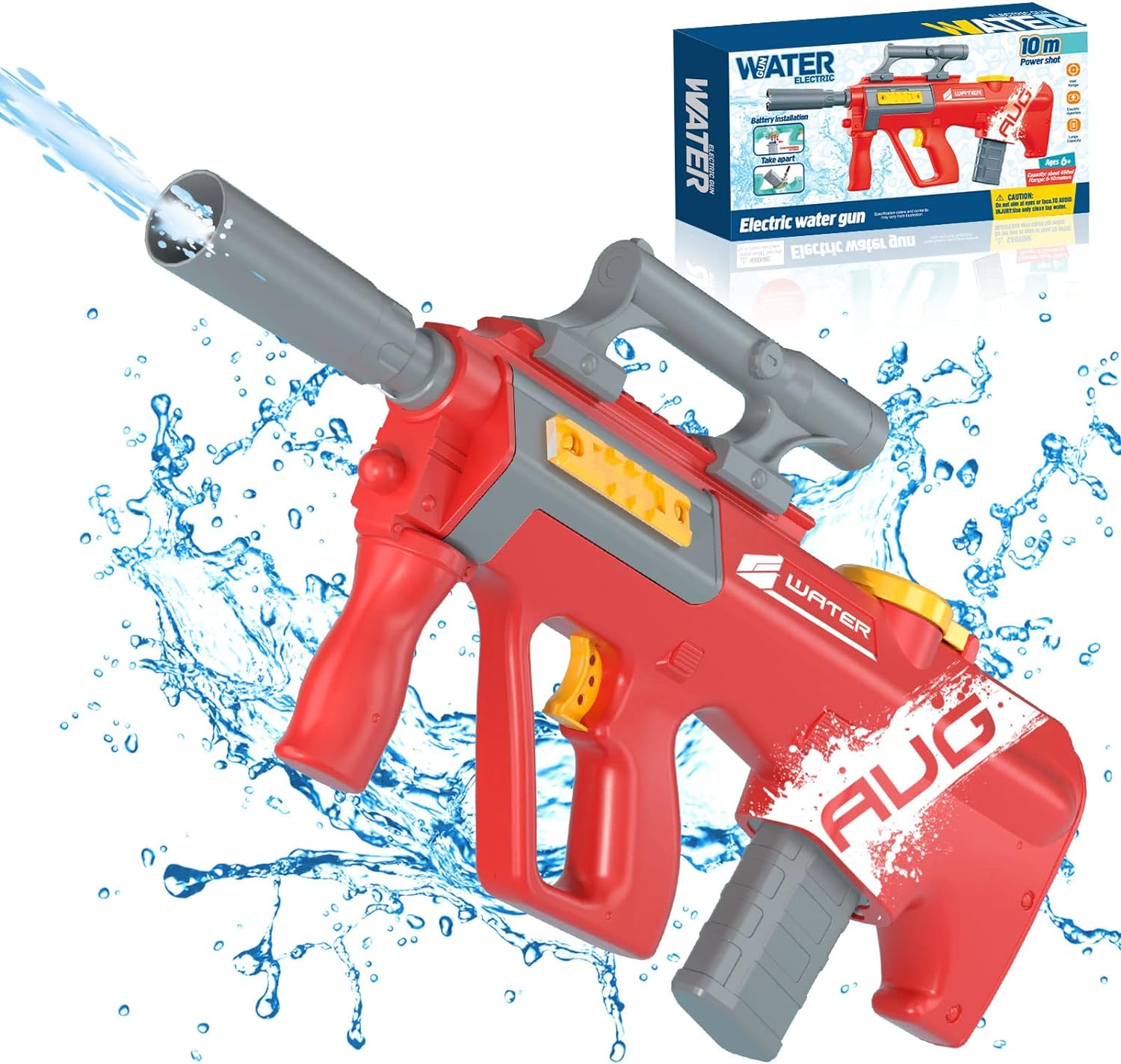 Pistolet na wodę elektryczny AUG czerwony XD8011 uszkodzone opakowanie