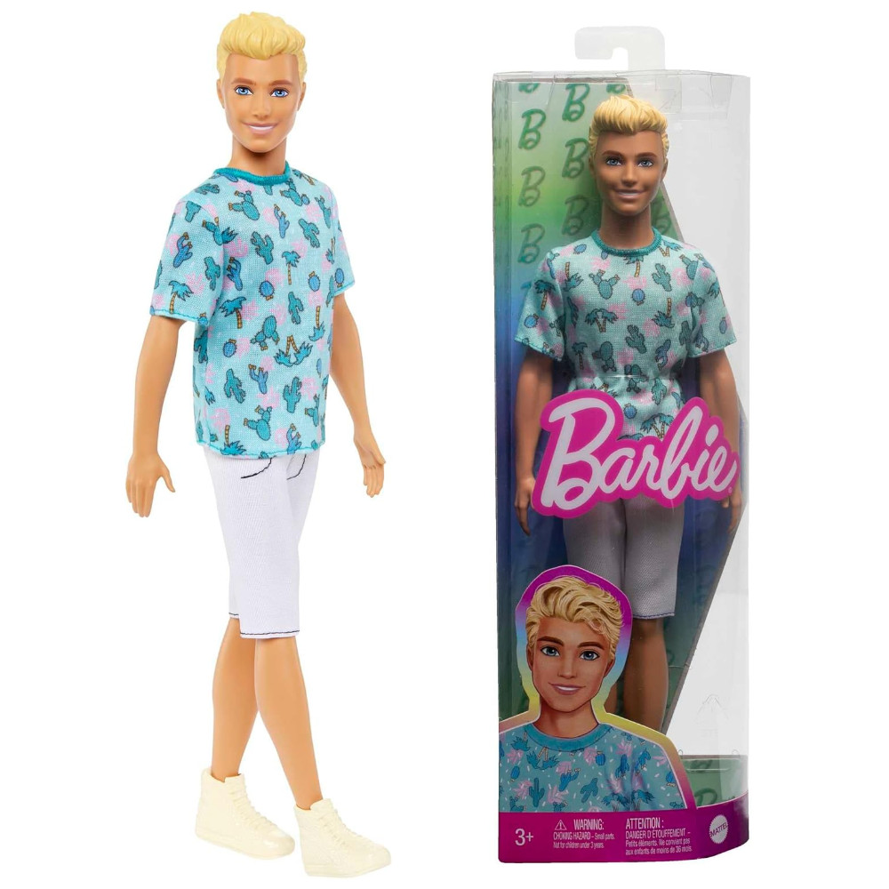 Barbie lalka Ken Fashionista w koszulce z kaktusami HJT10