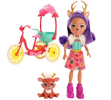 Mattel Lalka Enchantimals Danessa Deer i Jelonek Sprint z rowerkiem GJX30
