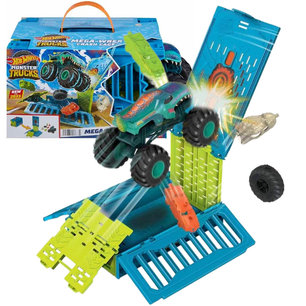 Hot Wheels Monster Trucks Zestaw kaskaderski Mega Wrex HNC29