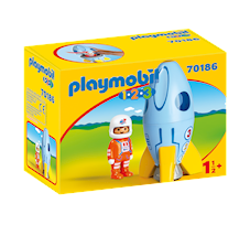Playmobil 1.2.3 Astronauta z rakietą 70186