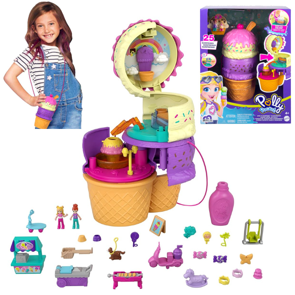 Mattel Polly Pocket Zestaw Lody Plac Zabaw HFR00 uszkodzone opakowanie