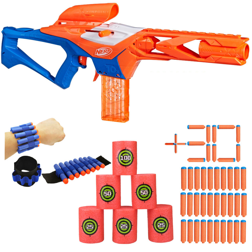 Nerf N Series Pinpoint F8621 + Opaska na Strzałki + Cele Piankowe + 30 Strzałek N1