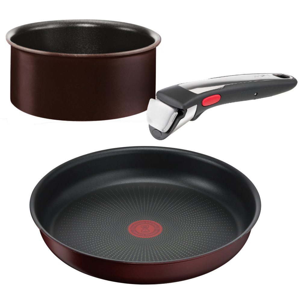 Tefal Ingenio Zestaw Brązowy Patelnia 26 cm + Garnek 16 cm GAZ 82441GPBR