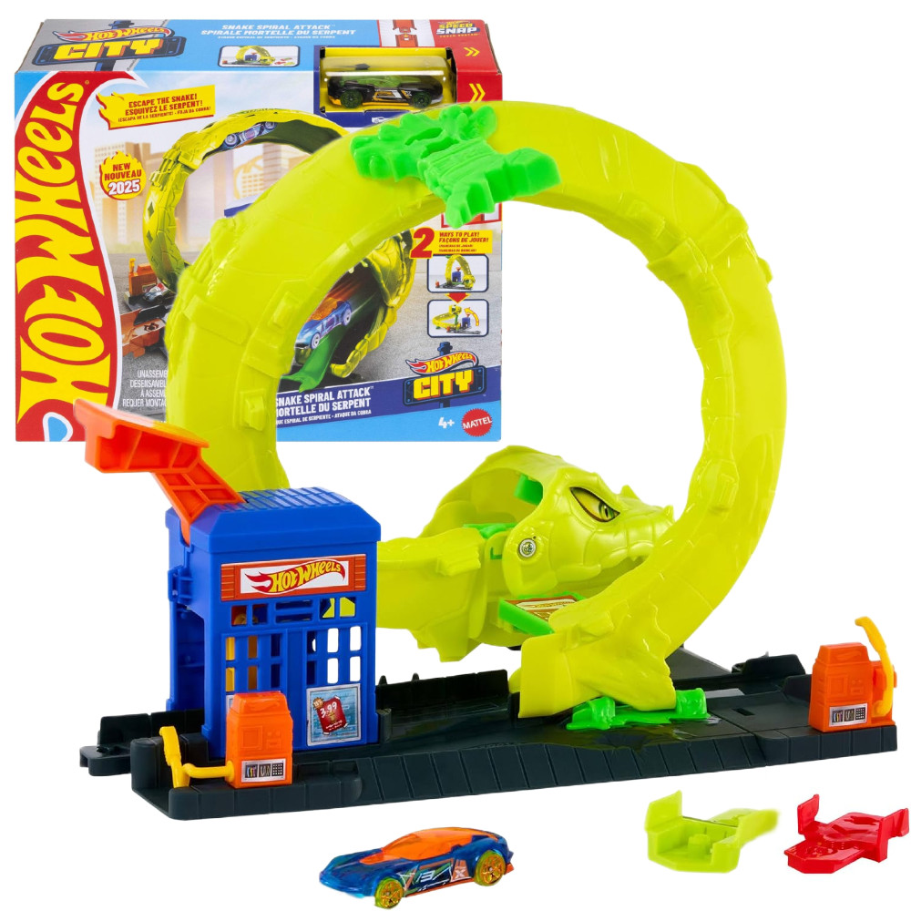 Hot Wheels Zestaw Torów Zakręcony Tor Węża + autko JBM63