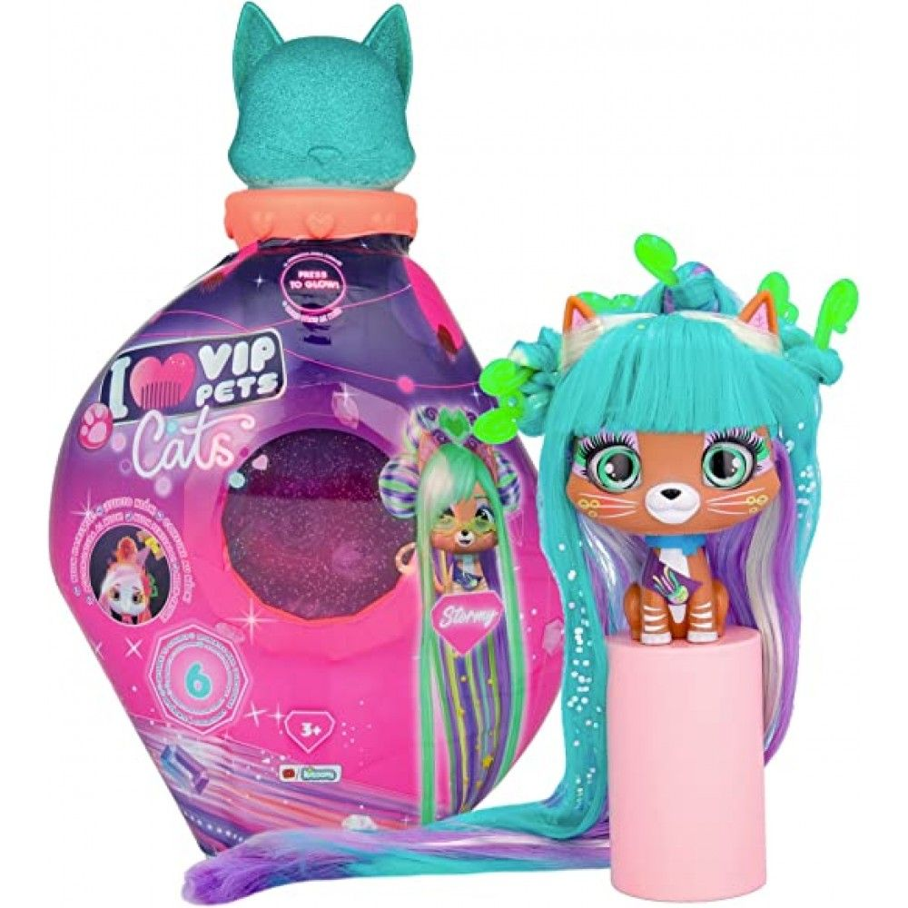 IMC Toys I Love Vip Pets Cats Figurka Kotka z długimi włosami do stylizacji Stormy 714533