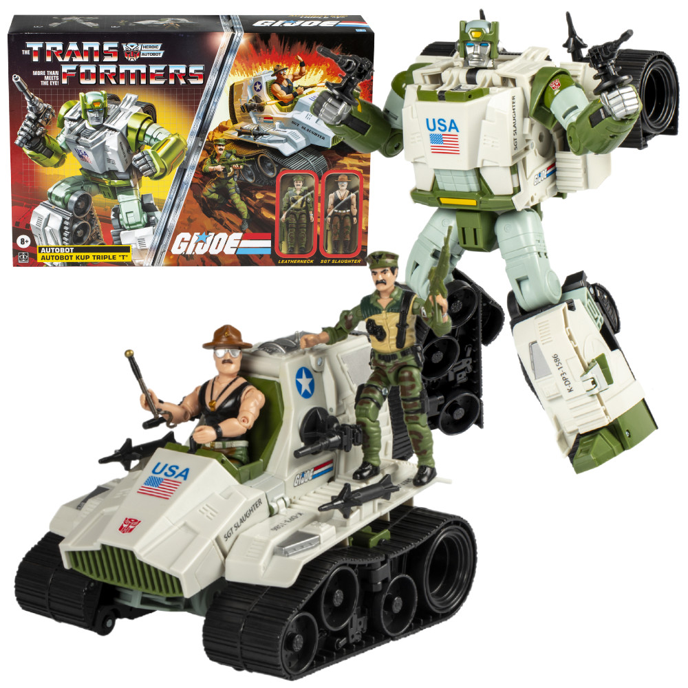 Transformers G.I. Joe Mash-Up  Autobot Kup Triple T + 2 Figurki Leatherneck i SGT Slaughter F9941
