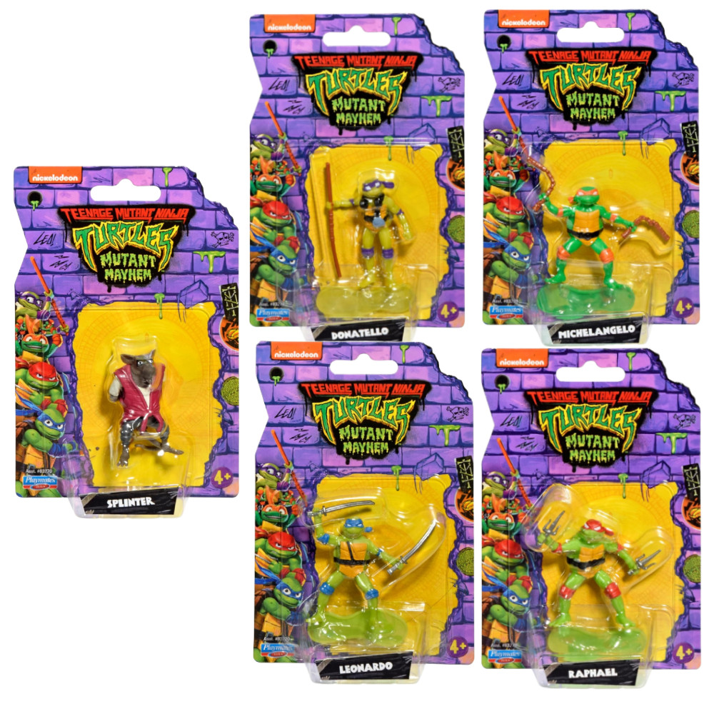 Wojownicze Żółwie Ninja Zestaw Mini Figurek 5-pak Donatello, Leonardo, Raphael, Michelangelo, Splinter