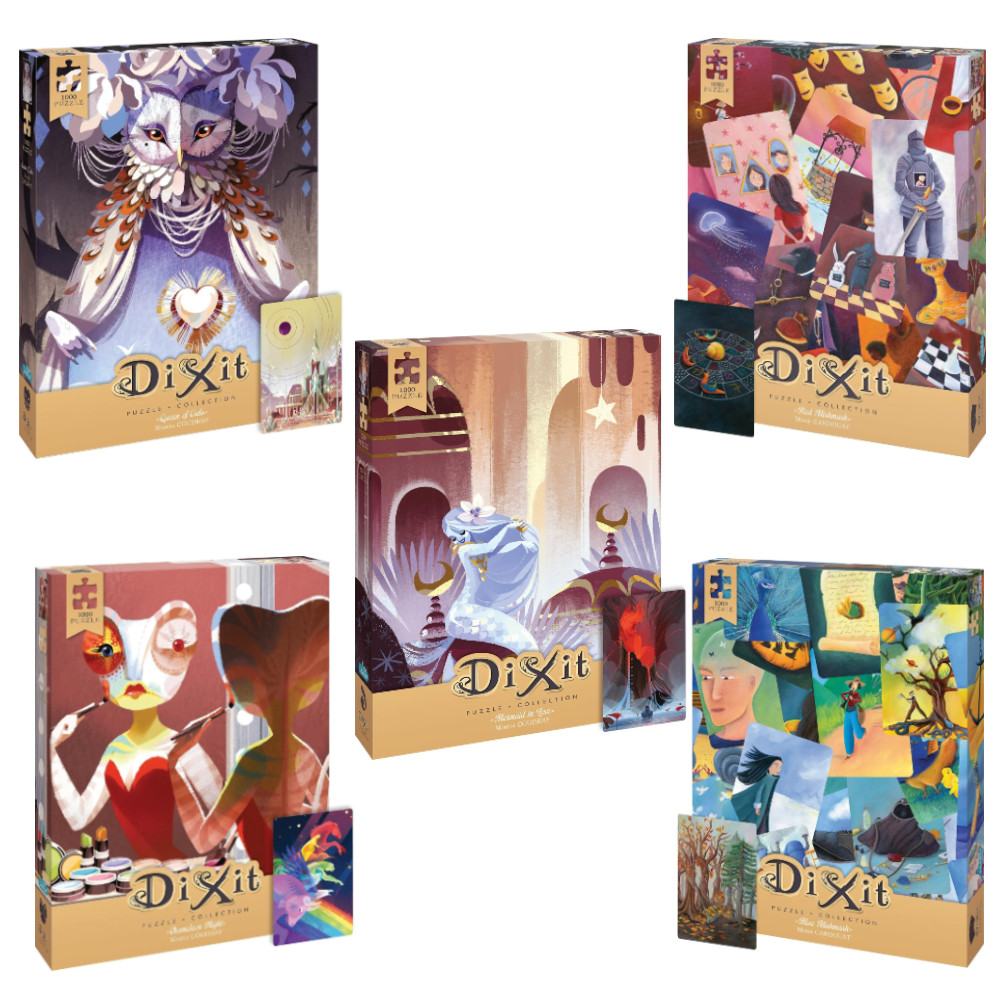 Dixit Zestaw 5 x Puzzle 1000 el. + 5 kart do gry