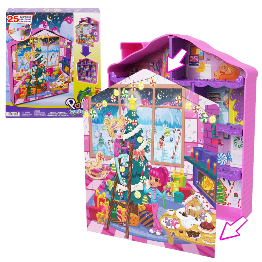 Mattel Polly Pocket Kalendarz Adwentowy 25 niespodzianek HKW16