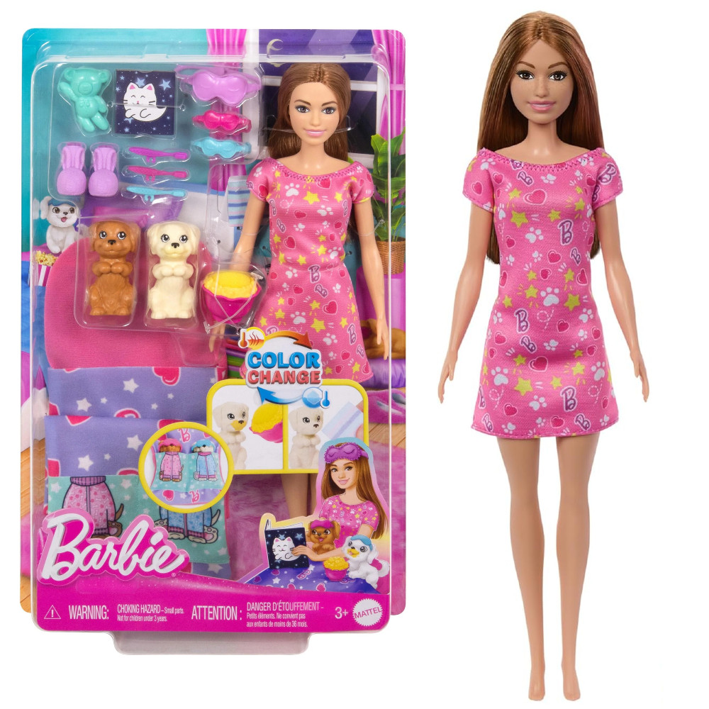Barbie Zestaw Piżama Party z Pieskami HXN01