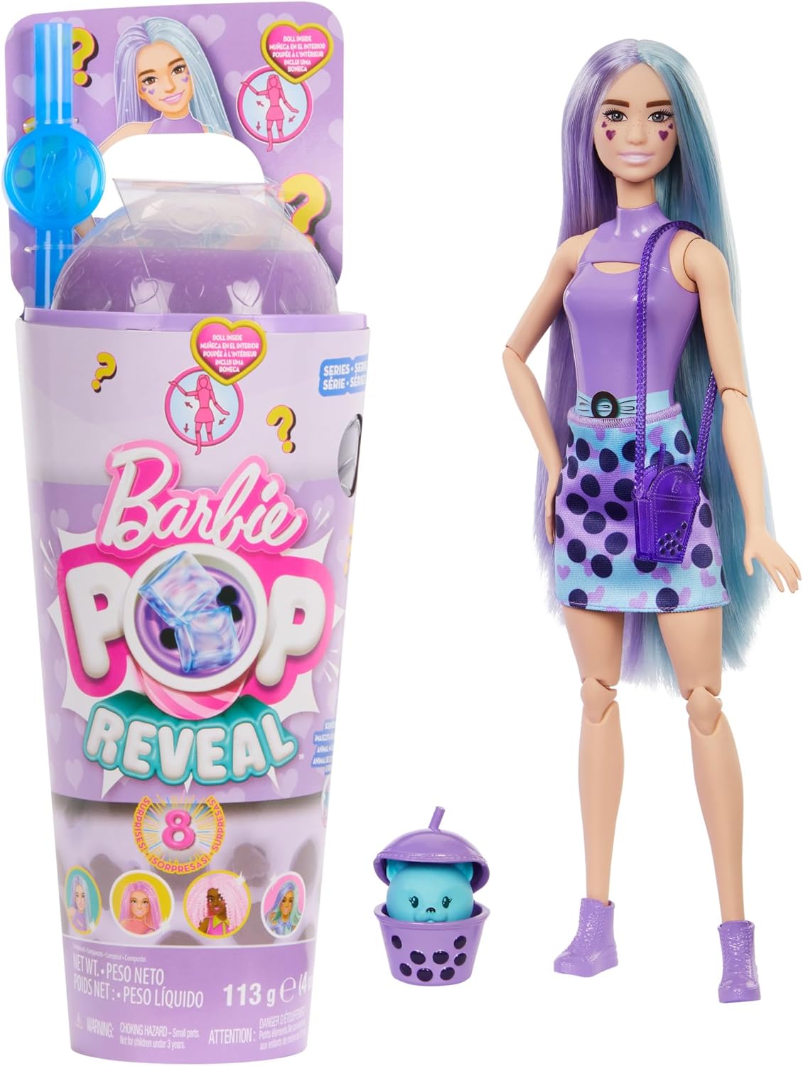 Barbie Pop Reveal Mleko Taro Bubble Tea lalka + akcesoria HTJ19