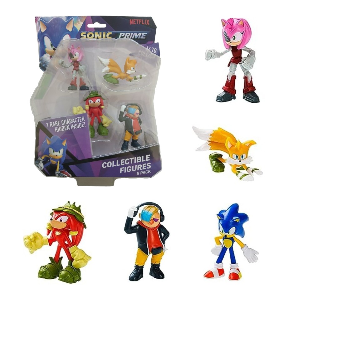 Sonic Prime zestaw figurek 5-pak Zestaw C: Dr Don't, Sonic Miles, Amy Rose, Knuckles, Sonic
