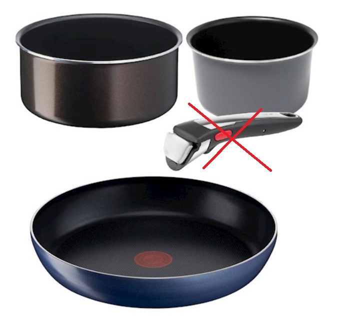 Tefal Ingenio Zestaw Patelnia 28 cm + Garnek + Garnek 16 cm GAZ- brak rączki