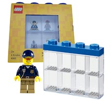 Lego Pojemnik na mini figurki niebieski 8 szt. + figurka Lego 4065