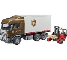 Bruder Scania R z kontenerem UPS i wózkiem widłowym 03581