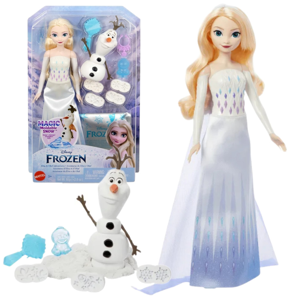 Frozen Lalka Elsa +  Olaf Zestaw Piasek i Stempelki HYH10