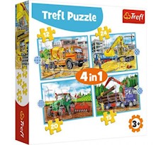 Trefl Puzzle 4w1 Duże maszyny budowlane 34353