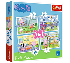 Trefl Puzzle 4w1 Świnka Peppa wspomnienia z wakacji 34359