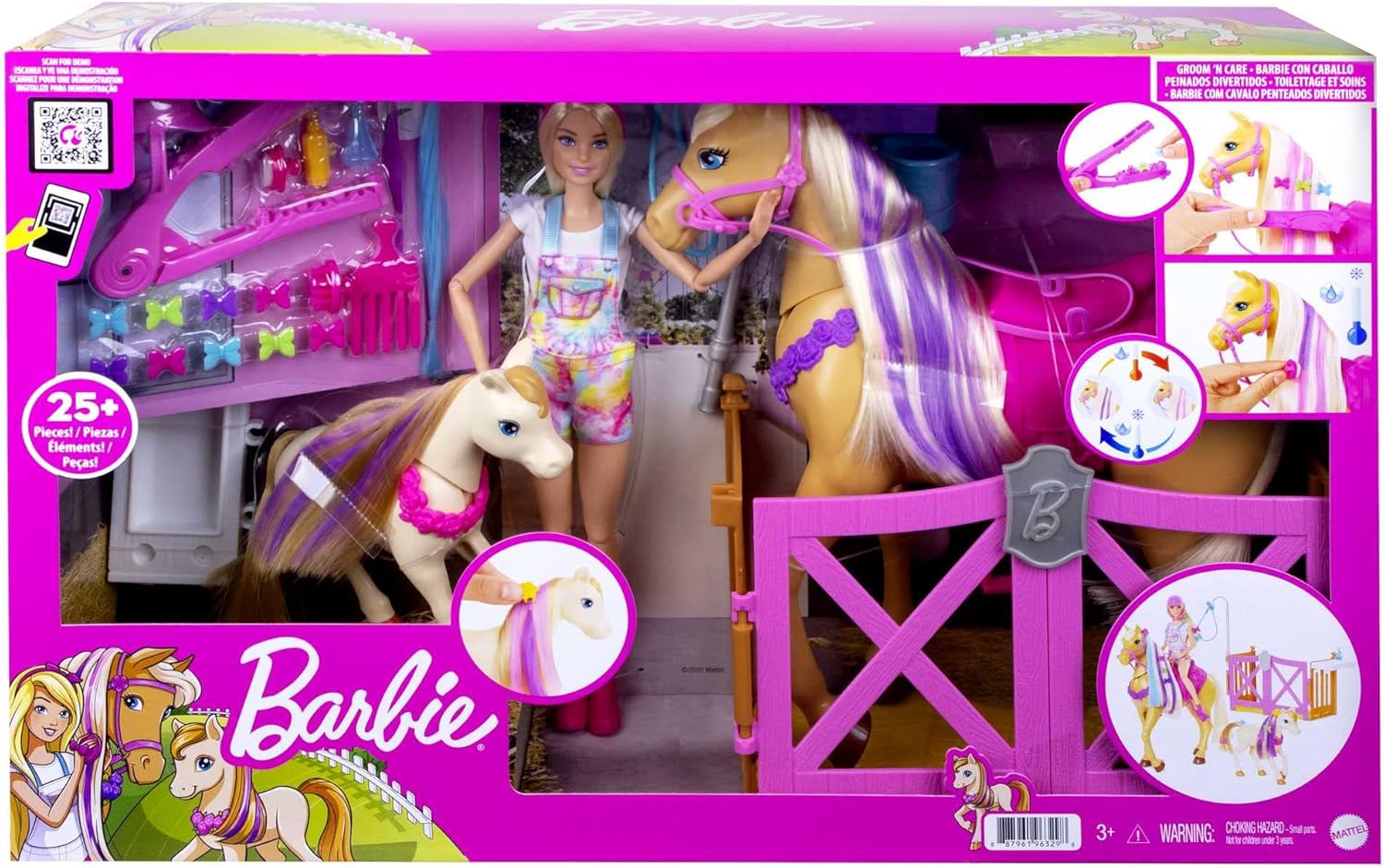 Barbie Zestaw Stylizacja i Opieka Koników HGB58 