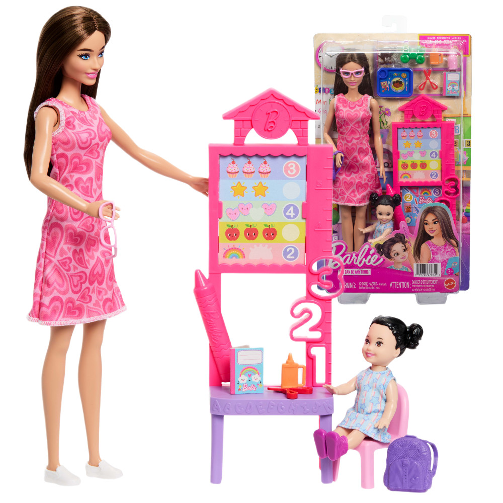 Barbie You Can Be Anything Zestaw Lalka Nauczycielka Brunetka JMK16