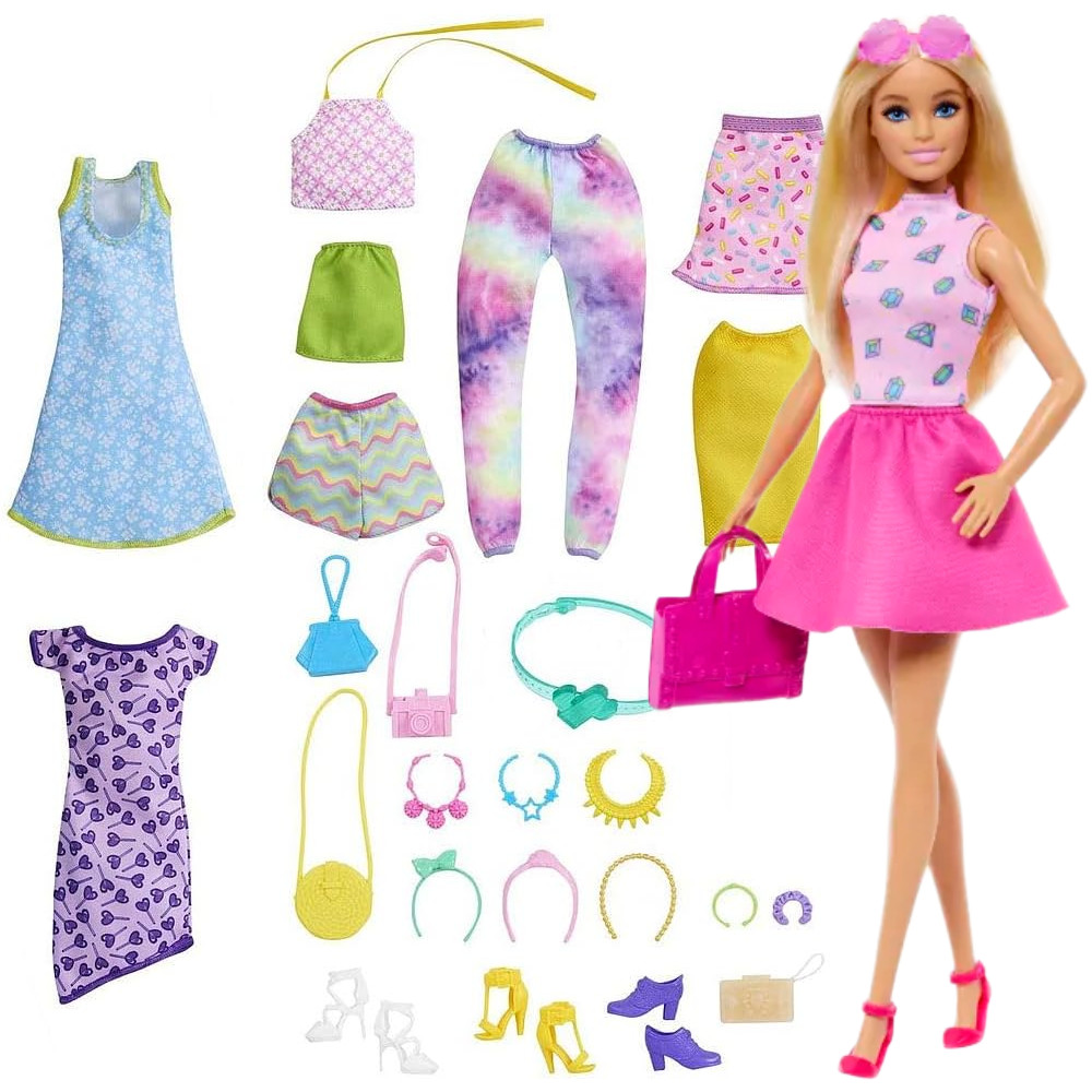 Barbie Lalka z zestawem Ubrań + Akcesoria HKB07
