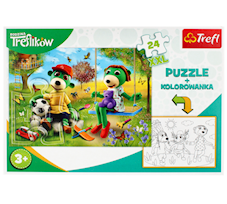 Trefl Puzzle 24 Maxi Rodzina Treflików + kolorowanka 90988