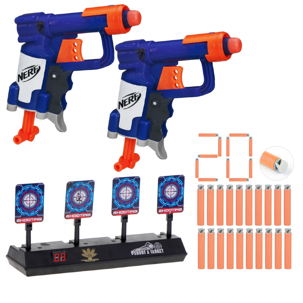 Nerf N-Strike Zestaw 2 x Jolt A0707 + Elektroniczna Tarcza 4 cele + 20 strzałek Accustrike dla Snajpera