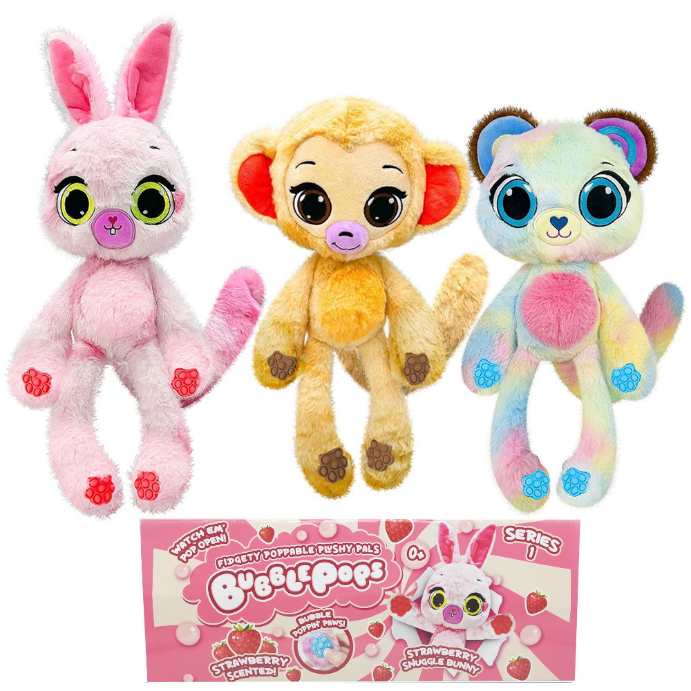 Bubblepops Zestaw 3 Maskotek Pachnąca Maskotka Misiu Jeżyna + Królik Truskawka + Małpka Kakao