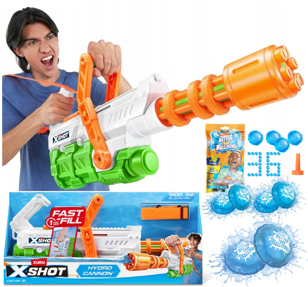 X-Shot Water Hydro Cannon Pistolet na Wodę 118112 + bomby wodne Nerf