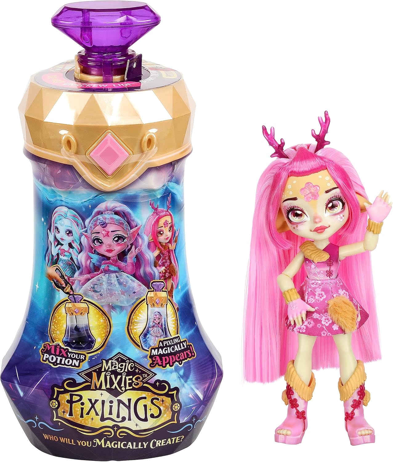 Magic Mixies Pixlings Lalka Syrena Jelonek Deerle 14881 