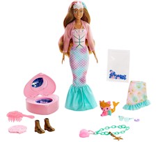 Barbie Color Reveal Lalka niespodzianka w tubie Fantazja Syrenka GXV93