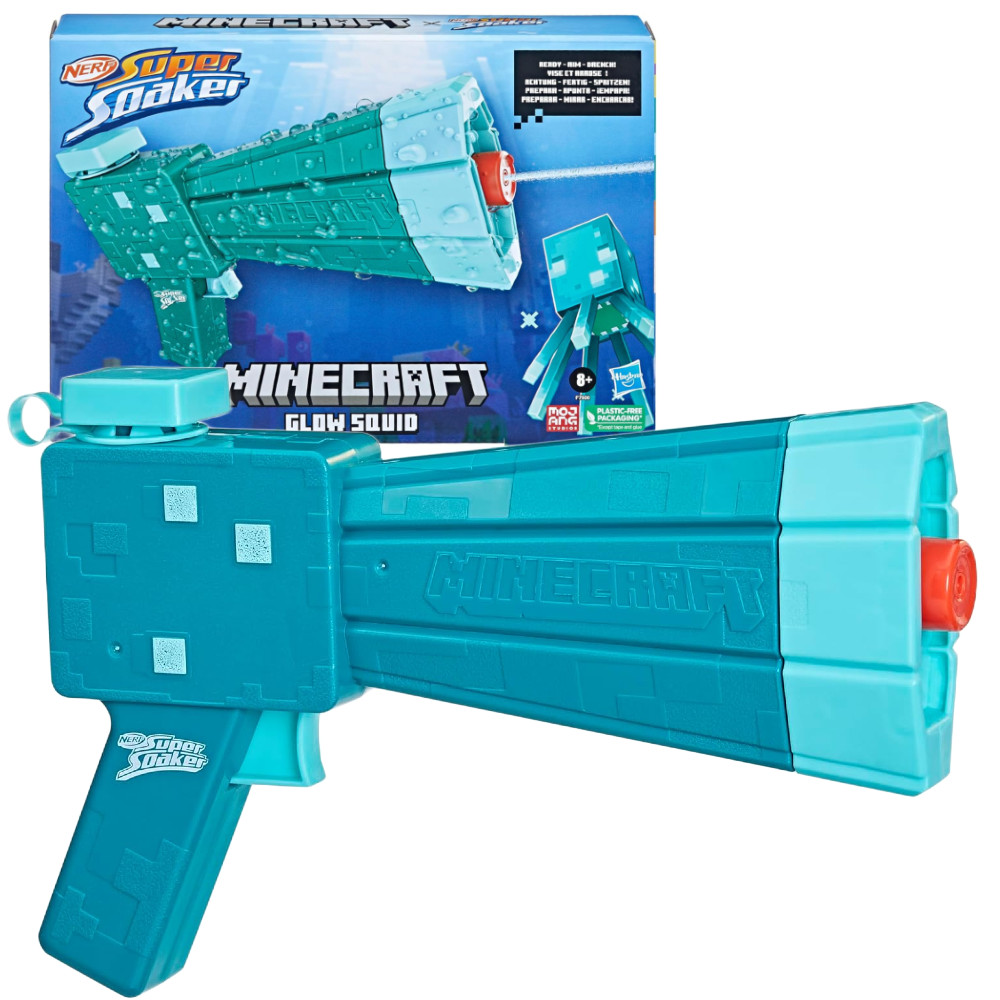 Nerf Super Soaker Minecraft Glow Squid Pistolet na Wodę F7600