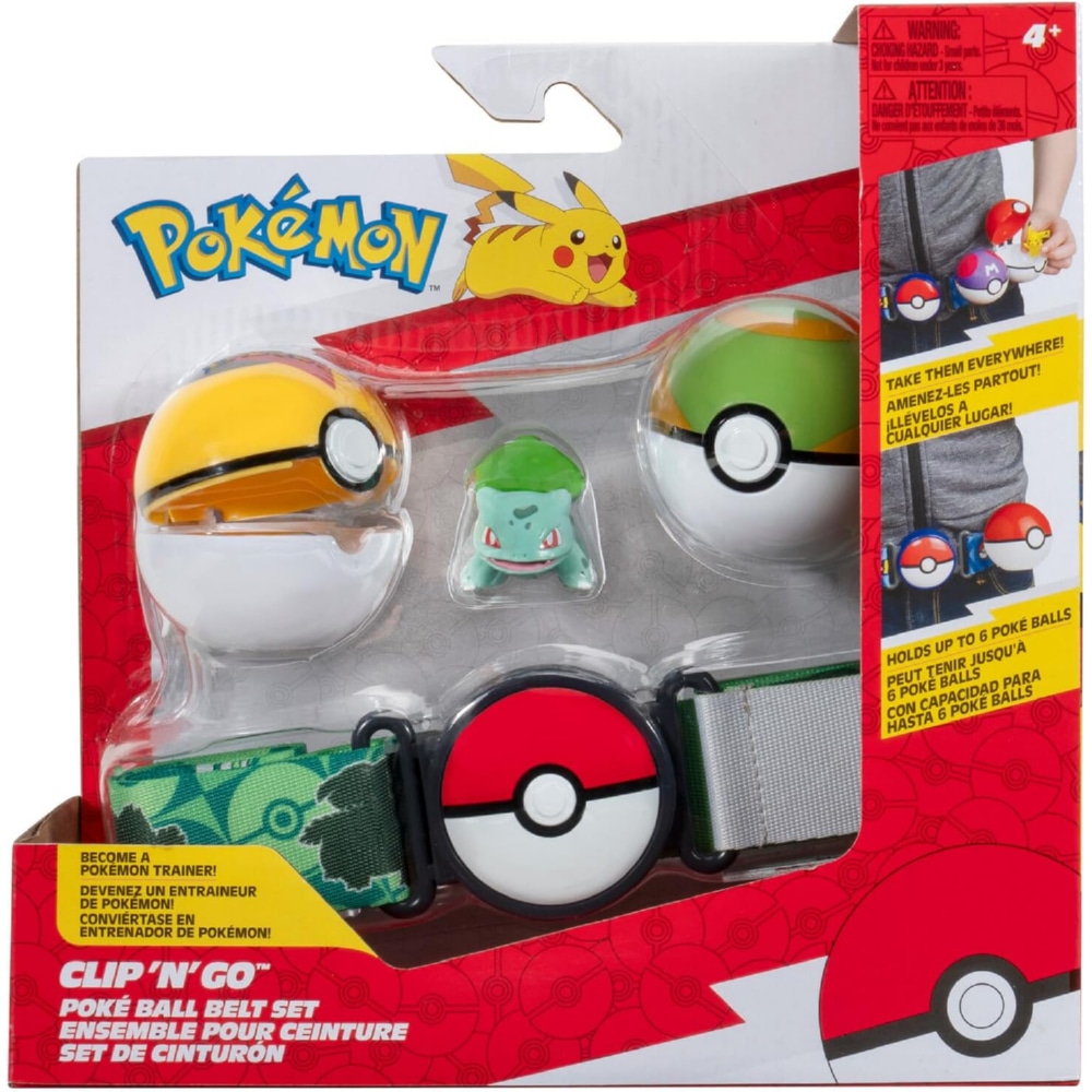 Pokemon Clip ' N ' Go zielony Pas Trenera z Figurką Bulbasaur 3646