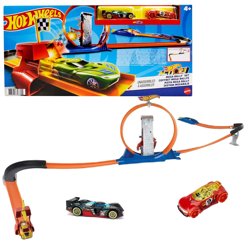 Hot Wheels Zestaw Mega Rajd Pętla + 2 autka FVJ21 uszkodzone opakowanie