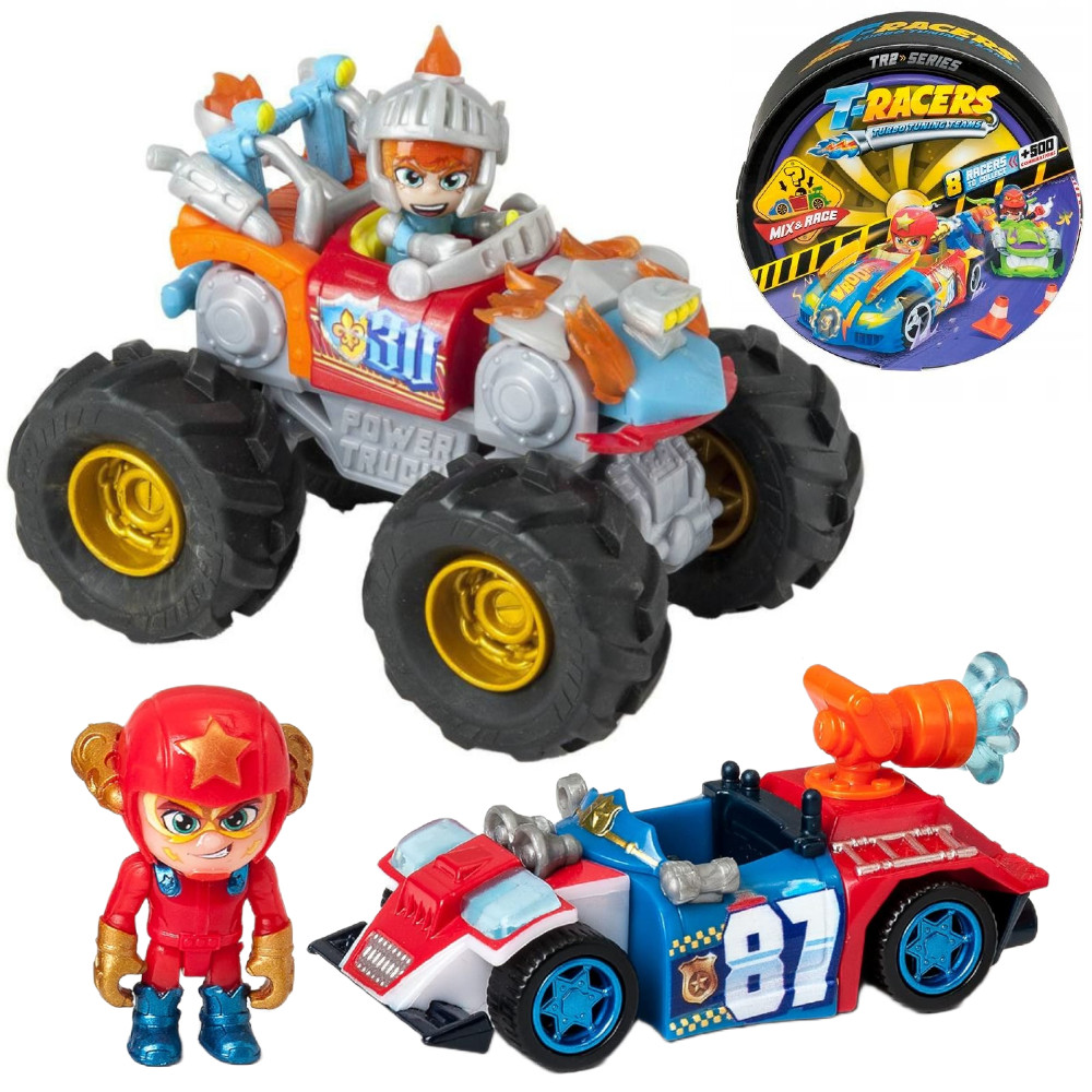 T-Racers Zestaw Autko Mega Striker Power Trucks z figurką kierowcy 18026 + samochodzik niespodzianka seria 2